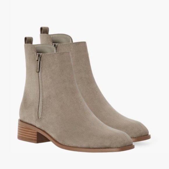 JustFab Shoes - Grey Faux Suede Booties - Size 12